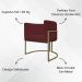 Kit 2 Poltronas Decorativas Reforçadas Para Sala Luna Escritório Consultório Recepção Corino Bodô Base de Ferro Champagne