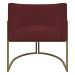 Kit 2 Poltronas Decorativas Reforçadas Para Sala Luna Escritório Consultório Recepção Corino Bodô Base de Ferro Champagne