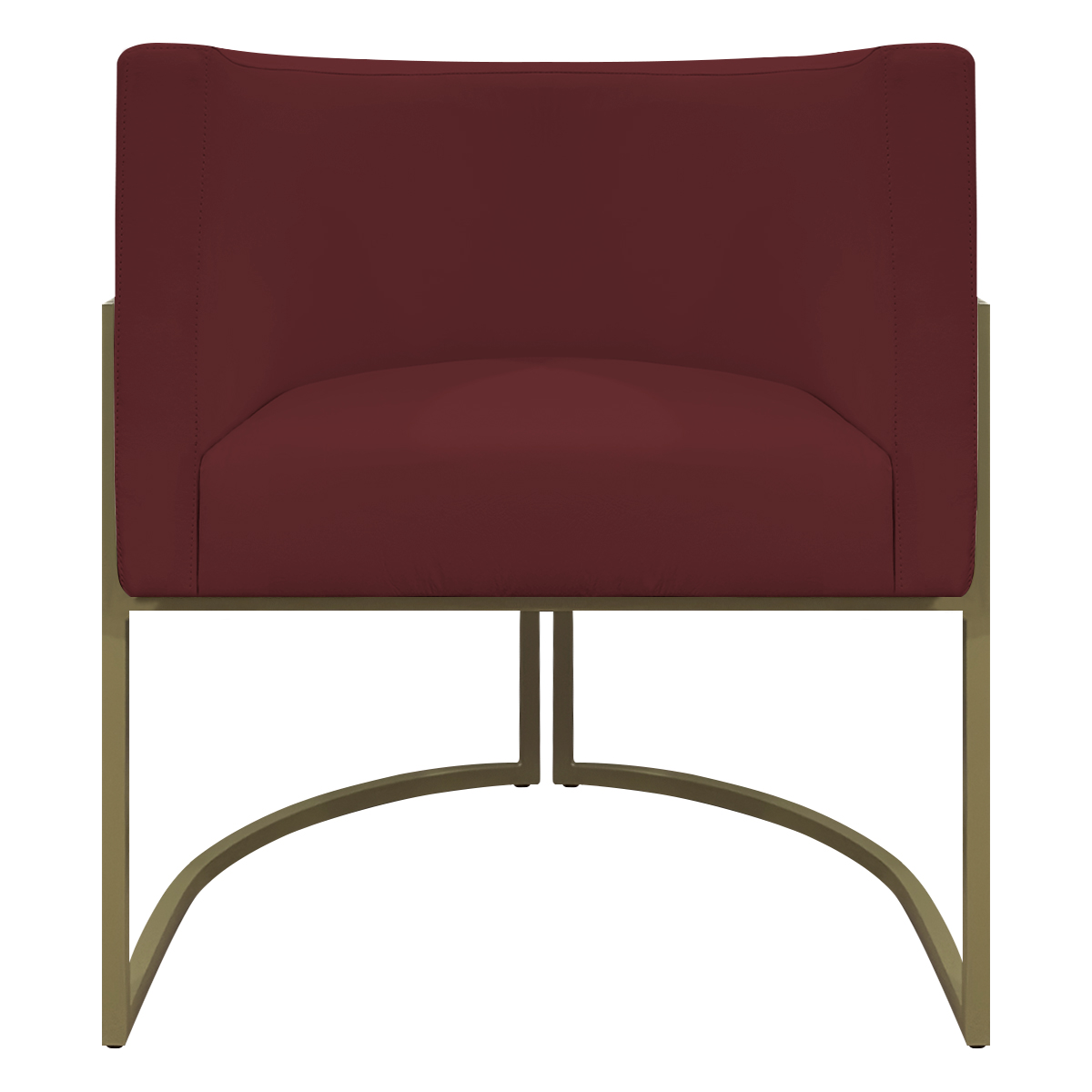 Kit 2 Poltronas Decorativas Reforçadas Para Sala Luna Escritório Consultório Recepção Corino Bodô Base de Ferro Champagne