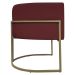 Kit 2 Poltronas Decorativas Reforçadas Para Sala Luna Escritório Consultório Recepção Corino Bodô Base de Ferro Champagne