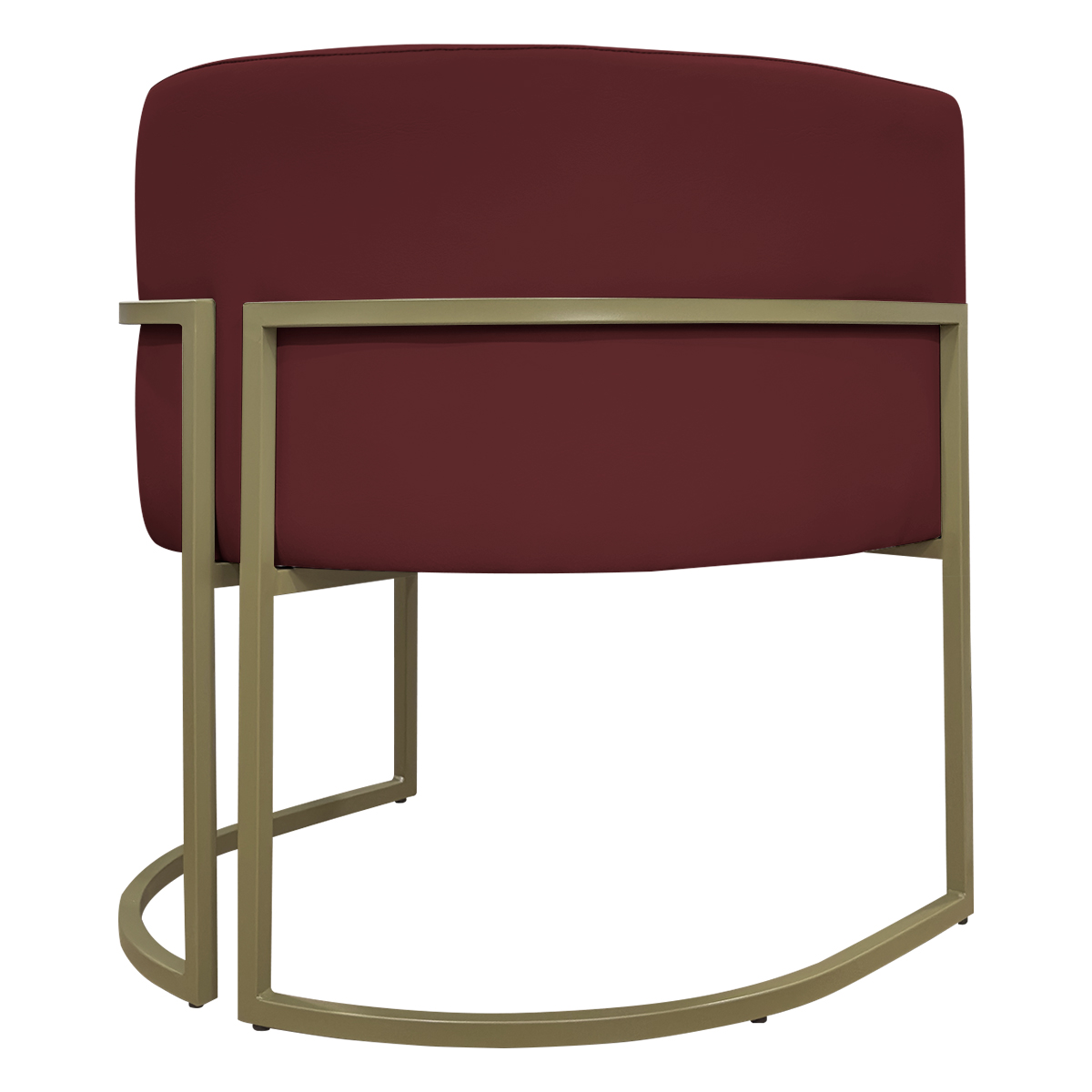 Kit 2 Poltronas Decorativas Reforçadas Para Sala Luna Escritório Consultório Recepção Corino Bodô Base de Ferro Champagne