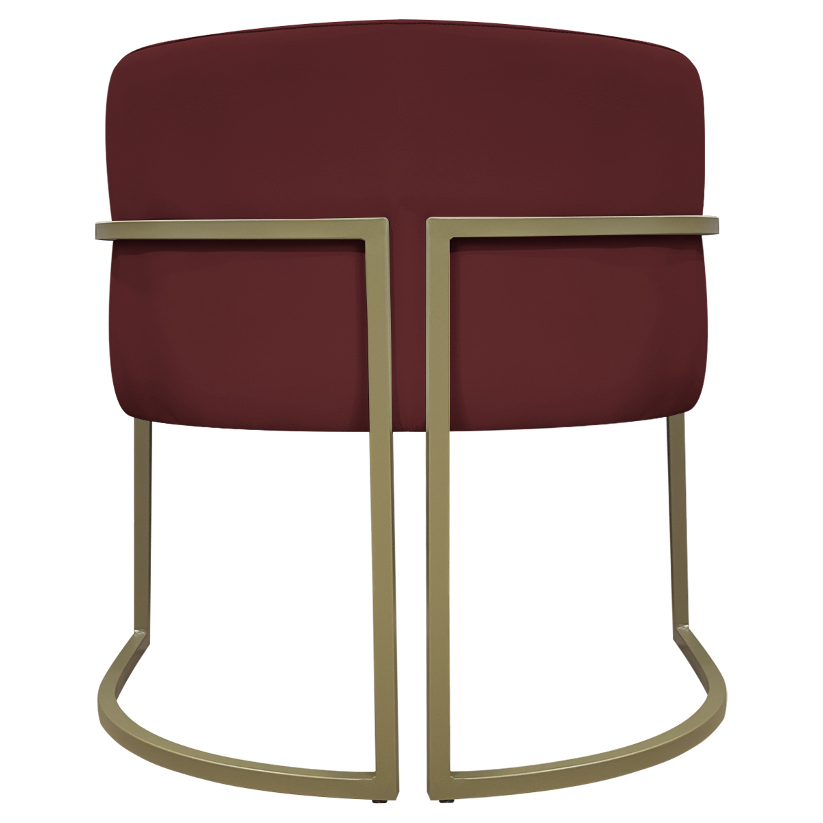 Kit 2 Poltronas Decorativas Reforçadas Para Sala Luna Escritório Consultório Recepção Corino Bodô Base de Ferro Champagne