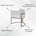 Kit 2 Poltronas Decorativas Reforçadas Para Sala Luna Escritório Consultório Recepção Corino Branco Base de Ferro Champagne