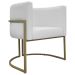 Kit 2 Poltronas Decorativas Reforçadas Para Sala Luna Escritório Consultório Recepção Corino Branco Base de Ferro Champagne