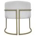 Kit 2 Poltronas Decorativas Reforçadas Para Sala Luna Escritório Consultório Recepção Corino Branco Base de Ferro Champagne