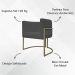 Kit 2 Poltronas Decorativas Reforçadas Para Sala Luna Escritório Consultório Recepção Corino Cinza Base de Ferro Champagne