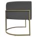 Kit 2 Poltronas Decorativas Reforçadas Para Sala Luna Escritório Consultório Recepção Corino Cinza Base de Ferro Champagne