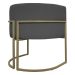 Kit 2 Poltronas Decorativas Reforçadas Para Sala Luna Escritório Consultório Recepção Corino Cinza Base de Ferro Champagne