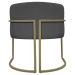 Kit 2 Poltronas Decorativas Reforçadas Para Sala Luna Escritório Consultório Recepção Corino Cinza Base de Ferro Champagne