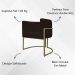 Kit 2 Poltronas Decorativas Reforçadas Para Sala Luna Escritório Consultório Recepção Corino Marrom Base de Ferro Champagne