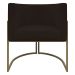 Kit 2 Poltronas Decorativas Reforçadas Para Sala Luna Escritório Consultório Recepção Corino Marrom Base de Ferro Champagne