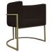 Kit 2 Poltronas Decorativas Reforçadas Para Sala Luna Escritório Consultório Recepção Corino Marrom Base de Ferro Champagne