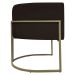 Kit 2 Poltronas Decorativas Reforçadas Para Sala Luna Escritório Consultório Recepção Corino Marrom Base de Ferro Champagne