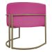 Kit 2 Poltronas Decorativas Reforçadas Para Sala Luna Escritório Consultório Recepção Corino Pink Base de Ferro Champagne