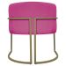 Kit 2 Poltronas Decorativas Reforçadas Para Sala Luna Escritório Consultório Recepção Corino Pink Base de Ferro Champagne