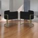Kit 2 Poltronas Decorativas Reforçadas Para Sala Luna Escritório Consultório Recepção Corino Preto Base de Ferro Champagne