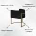 Kit 2 Poltronas Decorativas Reforçadas Para Sala Luna Escritório Consultório Recepção Corino Preto Base de Ferro Champagne