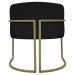Kit 2 Poltronas Decorativas Reforçadas Para Sala Luna Escritório Consultório Recepção Corino Preto Base de Ferro Champagne