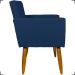 Kit 2 Poltronas Decorativas Reforçadas Para Sala Nina + 2 Puff Redondos Suede Azul Marinho Pé Castanho - Clique E Decore