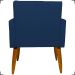 Kit 2 Poltronas Decorativas Reforçadas Para Sala Nina + 2 Puff Redondos Suede Azul Marinho Pé Castanho - Clique E Decore