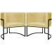 Kit 2 Poltronas Luna Suede AMARELO Base de Ferro PRETA