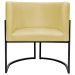 Kit 2 Poltronas Luna Suede AMARELO Base de Ferro PRETA