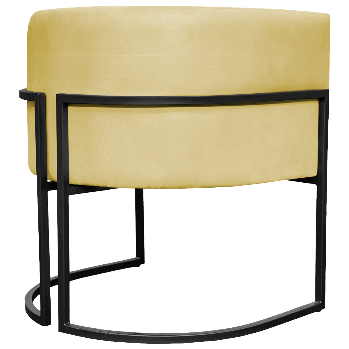 Kit 2 Poltronas Luna Suede AMARELO Base de Ferro PRETA
