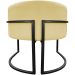 Kit 2 Poltronas Luna Suede AMARELO Base de Ferro PRETA