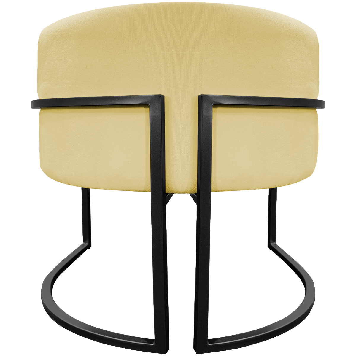 Kit 2 Poltronas Luna Suede AMARELO Base de Ferro PRETA