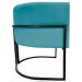 Kit 2 Poltronas Luna Suede AZUL TURQUESA Base de Ferro PRETA