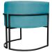 Kit 2 Poltronas Luna Suede AZUL TURQUESA Base de Ferro PRETA
