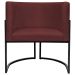 Kit 2 Poltronas Luna Suede BORDÔ Base de Ferro PRETA