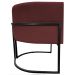 Kit 2 Poltronas Luna Suede BORDÔ Base de Ferro PRETA