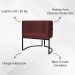 Kit 2 Poltronas Luna Suede BORDÔ Base de Ferro PRETA