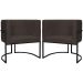 Kit 2 Poltronas Luna Suede MARROM Base de Ferro PRETA