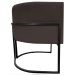 Kit 2 Poltronas Luna Suede MARROM Base de Ferro PRETA