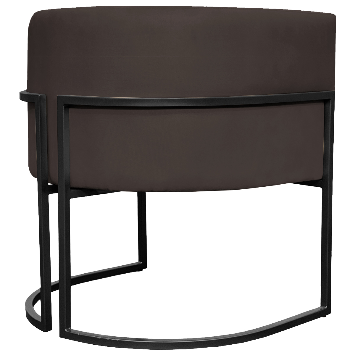 Kit 2 Poltronas Luna Suede MARROM Base de Ferro PRETA