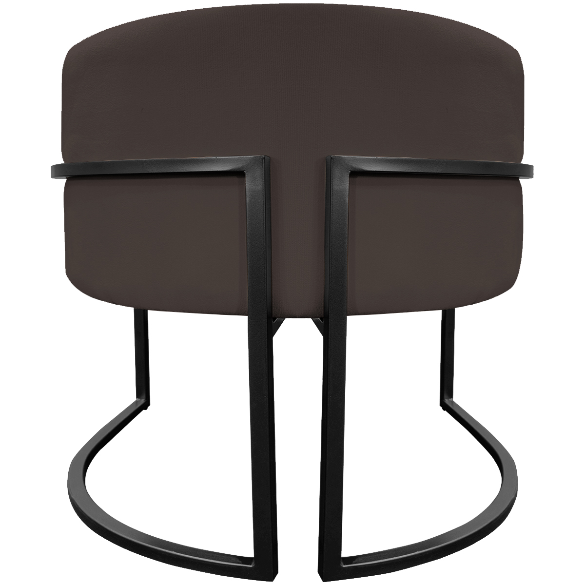 Kit 2 Poltronas Luna Suede MARROM Base de Ferro PRETA