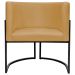 Kit 2 Poltronas Luna Suede MOSTARDA Base de Ferro PRETA