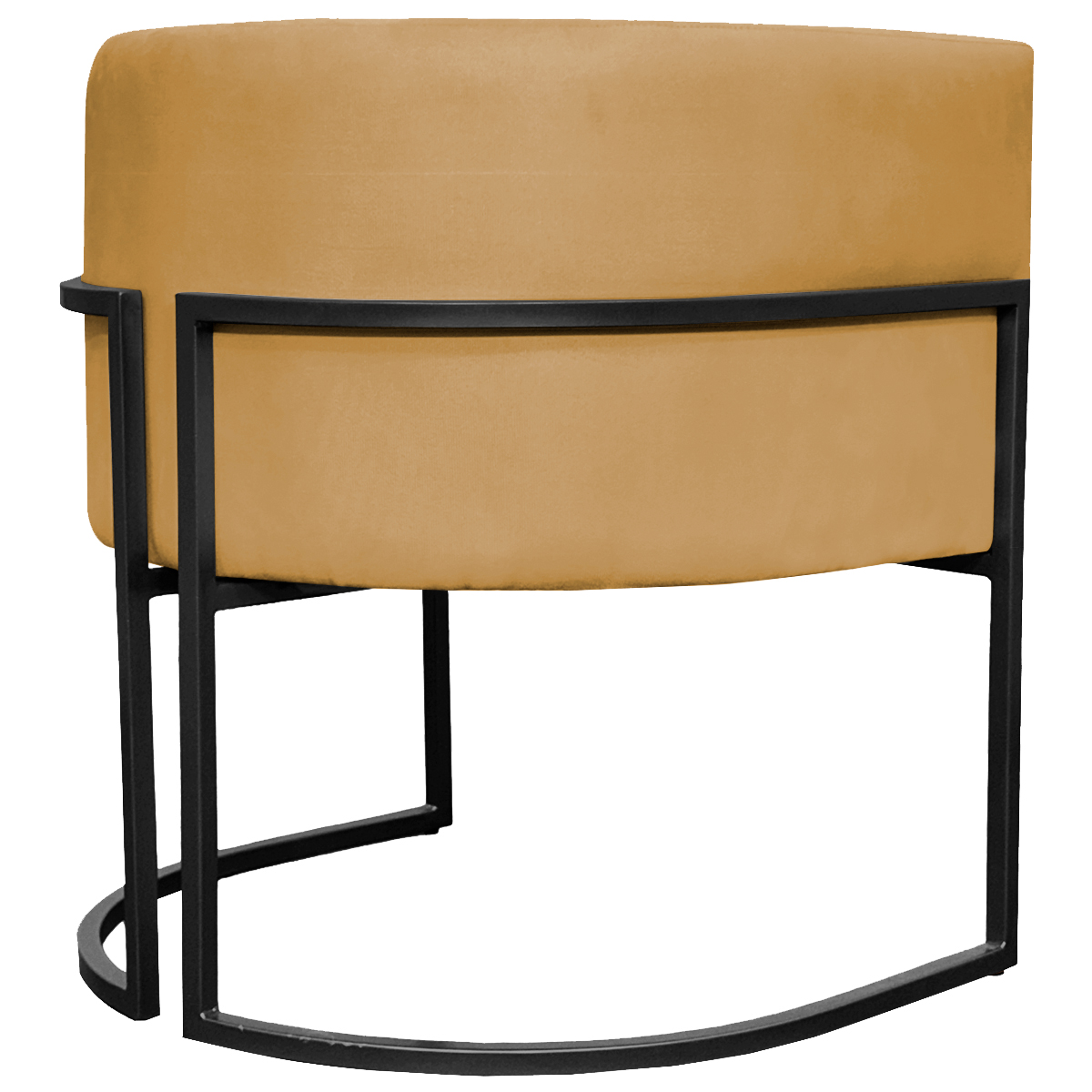 Kit 2 Poltronas Luna Suede MOSTARDA Base de Ferro PRETA
