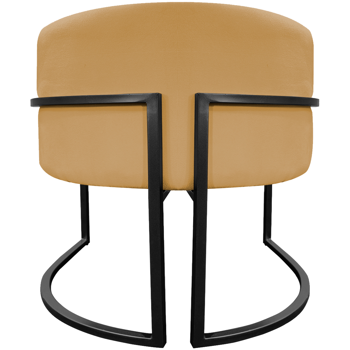 Kit 2 Poltronas Luna Suede MOSTARDA Base de Ferro PRETA
