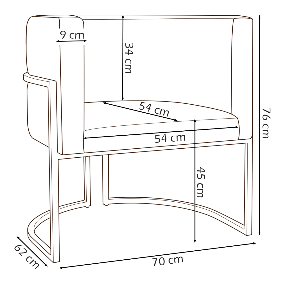 Kit 2 Poltronas Luna Suede MOSTARDA Base de Ferro PRETA