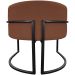 Kit 2 Poltronas Luna Suede TERRACOTA Base de Ferro PRETA