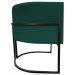 Kit 2 Poltronas Luna Suede VERDE Base de Ferro PRETA