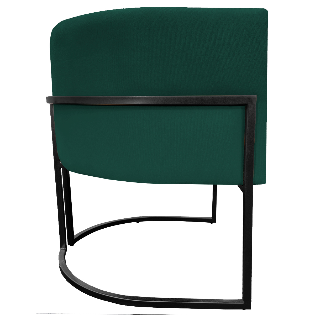Kit 2 Poltronas Luna Suede VERDE Base de Ferro PRETA