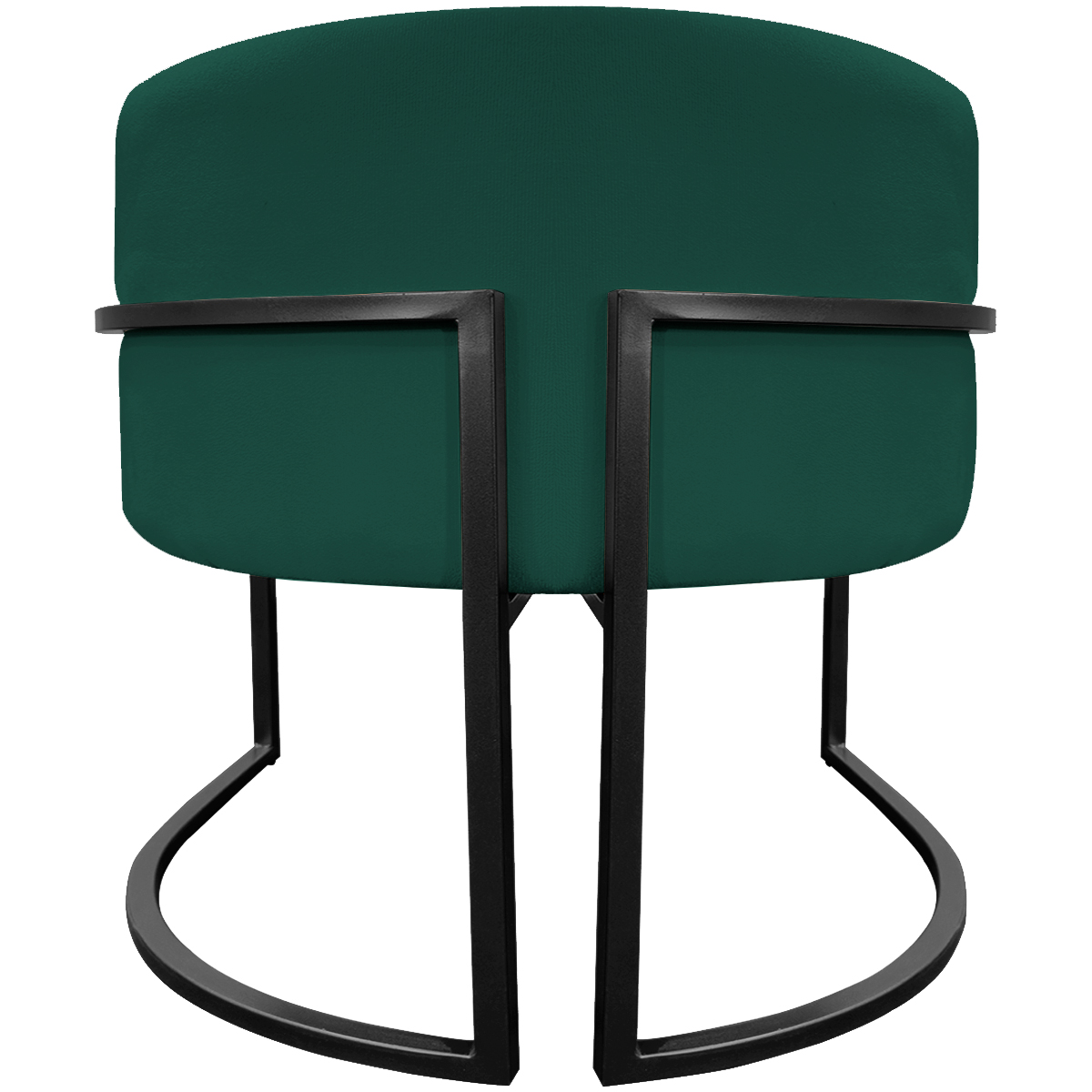 Kit 2 Poltronas Luna Suede VERDE Base de Ferro PRETA
