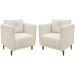 Kit 2 Poltronas Para Sala Aviv Decorativa Recepção Escritório Confortável Reforçada Linho Premium Bege