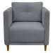 Kit 2 Poltronas Para Sala Aviv Decorativa Recepção Escritório Confortável Reforçada Linho Premium Cinza