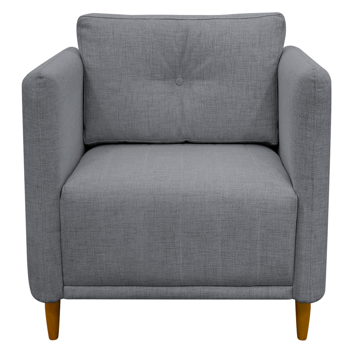 Kit 2 Poltronas Para Sala Aviv Decorativa Recepção Escritório Confortável Reforçada Linho Premium Cinza
