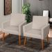Kit 2 Poltronas Para Sala Decorativas Reforçadas Beatriz Suede Bege Pé Castanho - Clique E Decore